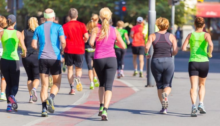 Group of people running